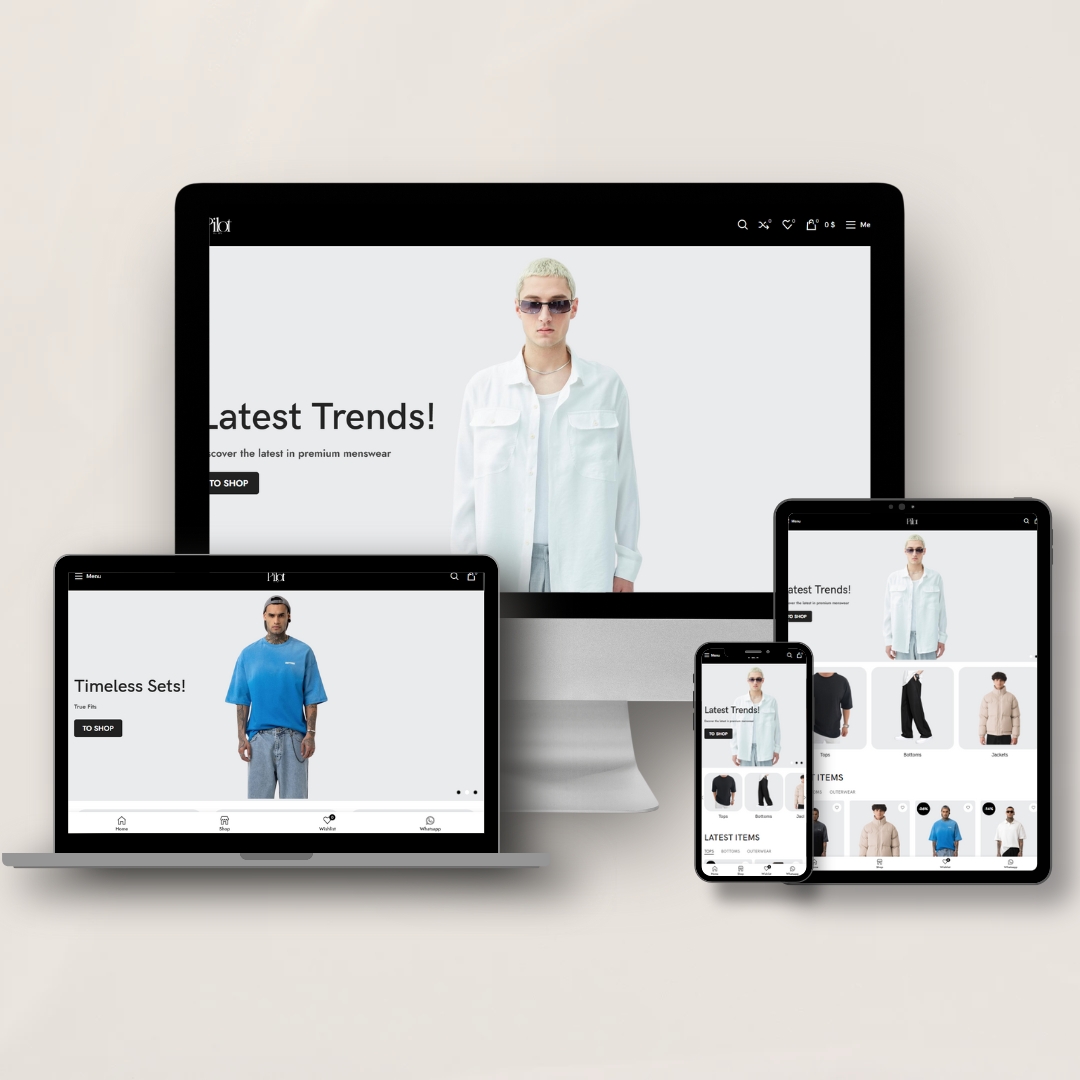 A sleek and responsive men's fashion e-commerce store designed for effortless shopping in Lebanon