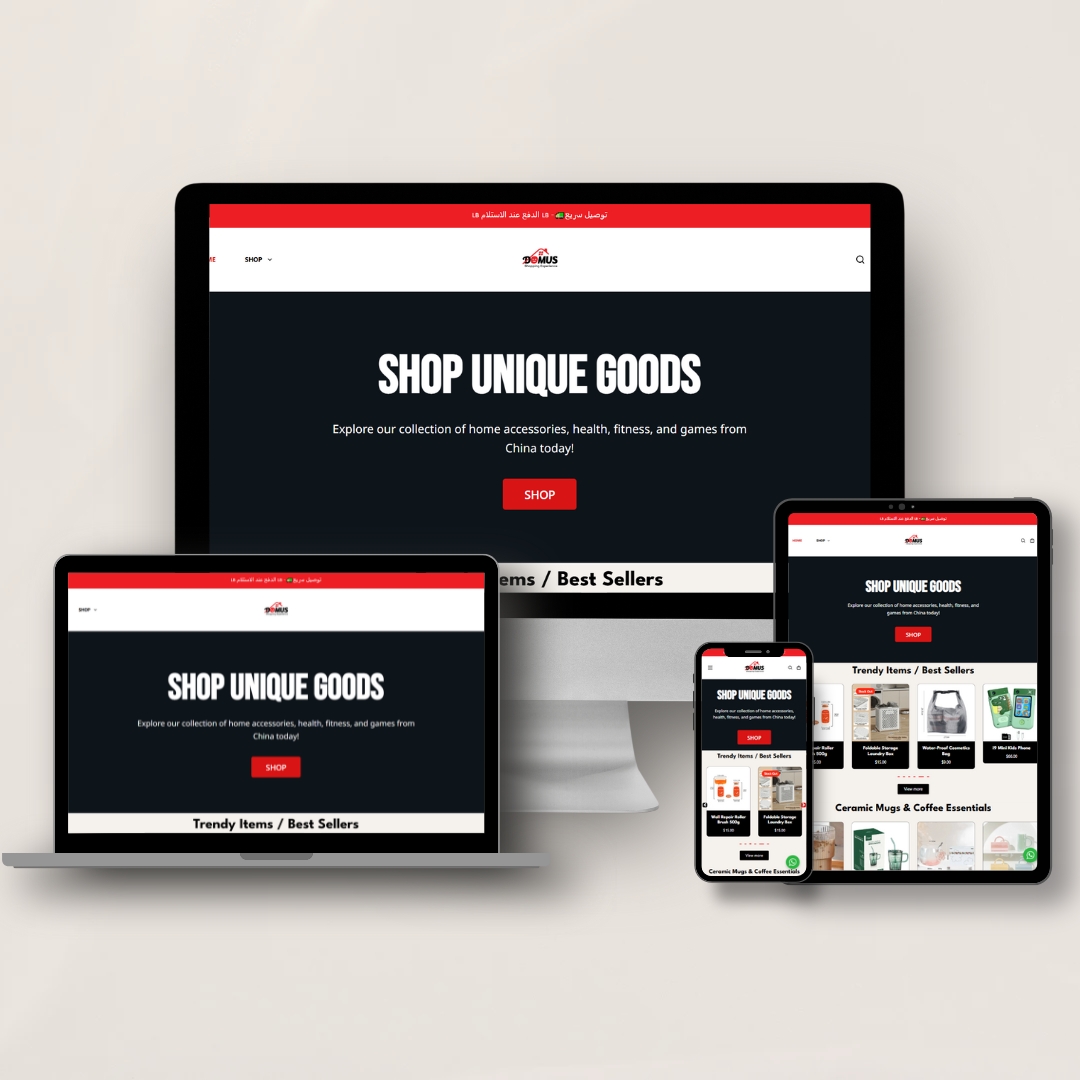 A stylish and responsive e-commerce platform showcasing unique home goods and decor in Lebanon